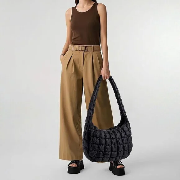 Puffer Bag Women Quilted Tote Large Water-Resistant Cotton Padded - Picture 8 of 9